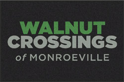 4' x 6' (45" x 69") Waterhog Inlay WALNUT CROSSING  Indoor /Outdoor Logo Mat