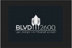 2'6" x 3' (30" x 35") Superscrape Impressions  BLVD 2600  Rubber Logo Mat