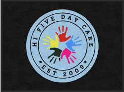 3' x 4' (35" x 47") Colorstar Impressions  HI FIVE DAY CARE  Indoor Logo Mat