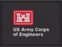 3' x 4' (34" x 45") Superscrape Impressions USACOE Rubber Logo Mat