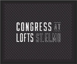 2'6" x 3' (30" x 35") Superscrape Impressions  CONGRESS AT LOFTS  Rubber Logo Mat