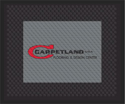 2'6" x 3' (30" x 35") Superscrape Impressions CARPETLAND Rubber Logo Mat