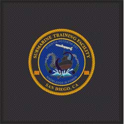 6' x 6' (67" x 67") Superscrape Impressions SUBMARINE TRAINING  Rubber Logo Mat