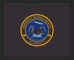 2'6" x 3' (30" x 35") Superscrape Impressions SUBMARINE TRAINING  Rubber Logo Mat
