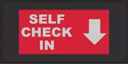 4' x 8' (45" x 95") Superscrape Impressions SELF CHECK IN - THE DALLES  Rubber Logo Mat