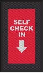 3' x 5' (35" x 56") Superscrape Impressions SELF CHECK IN - THE DALLES  Rubber Logo Mat