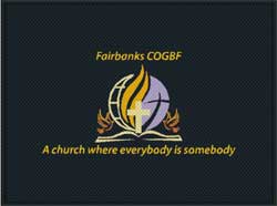 6' x 8' (70" x 95") Superscrape Impressions FAIRBANKS COGBF  Rubber Logo Mat