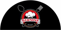 4' x 8' (45" x 95") Digiprint HD- Custom Shape Half Circle DAWSON Indoor Logo Mat