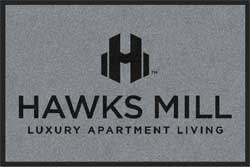 2' x 3' (24" x 35") Digiprint HD HAWKS MILL  Indoor Logo Mat