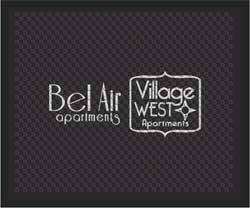 2'6" x 3' (30" x 35") Superscrape Impressions BEL AIR   Rubber Logo Mat