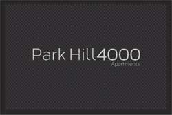 4' x 6' (45" x 69") Superscrape Impressions  PARK HILL 4000  Rubber Logo Mat