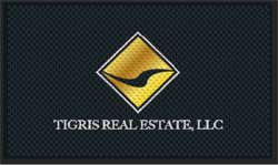 3' x 5' (35" x 56") Superscrape Impressions TIGRIS REAL ESTATE Rubber Logo Mat