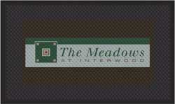 3' x 5' (35" x 56") Superscrape Impressions THE MEADOWS  Rubber Logo Mat