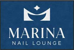 4' x 6' (45" x 69") ColorStar Impressions MARINA HAIR LOUNGE  Indoor Logo Mat
