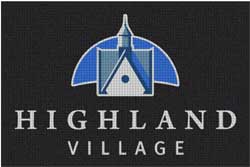 4' x 6' (45" x 69") Waterhog Inlay HIGHLAND VILLAGE  Indoor /Outdoor Logo Mat