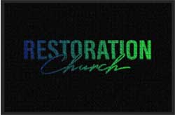 2' x 3' (22" x 35") Waterhog Impressions HD RESTORATION CHURCH  Indoor-Outdoor Logo Mat