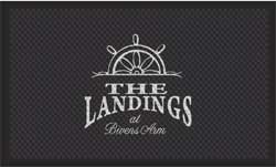 3' x 5' (35" x 56") Superscrape Impressions THE LANDINGS   Rubber Logo Mat