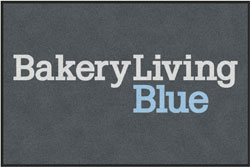 3' x 5' (35" x 58") Colorstar Impressions BAKERY LIVING BLUE  Indoor Logo Mat