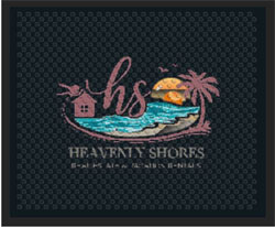 2'6" x 3' (30" x 35") Superscrape Impressions  HEAVENTLY SHORES  Rubber Logo Mat