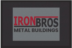 4' x 6' (45" x 69")Superscrape Impressions IRON BROS Rubber Logo Mat