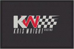 4' x 6' (45" x 69") Superscrape Impressions KRIS WRIGHT  Rubber Logo Mat