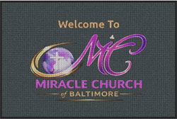 4' x 6' (45" x 69") Waterhog Impressions HD MIRACLE CHURCH  Indoor/Outdoor Logo Mat