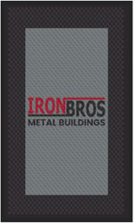 3' x 5' (35" x 56") Superscrape Impressions IRON BROS Rubber Logo Mat