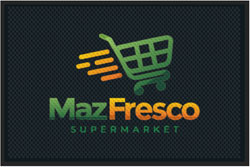 4' x 6' (45" x 69") Superscrape Impressions MAZ FRESCO  Rubber Logo Mat