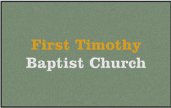 5' x 8' (58" x 95") Berber Impressions HD FIRST TIMOTHY  Indoor/Outdoor Logo mat