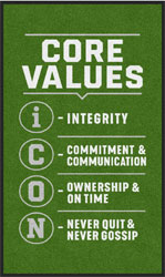 3' x 5' (35" x 58") Colorstar Impressions CORE VALUES  Indoor Logo Mat