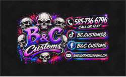 6' x 10' (68" x 119") Digiprint HD B&C CUSTOMS Indoor Logo mat