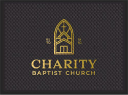 3' x 4' (34" x 45") Superscrape Impressions CHARITY BAPTIST Rubber Logo Mat