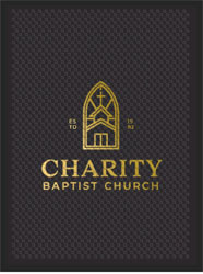 3' x 4' (34" x 45") Superscrape Impressions CHARITY BAPTIST  Rubber Logo Mat