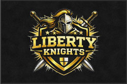 4' x 6' (45" x 69") ColorStar Impressions LIBERTY KNIGHTS  Indoor Logo Mat