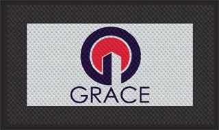 3' x 5' (35" x 56") Superscrape Impressions GRACE  Rubber Logo Mat