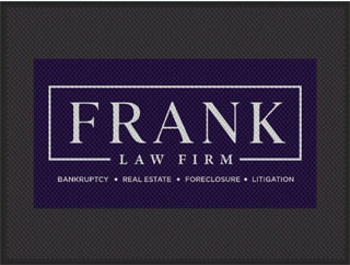 6' x 8' (70" x 95") Superscrape Impressions  FRANK LAW FIRM  Rubber Logo Mat