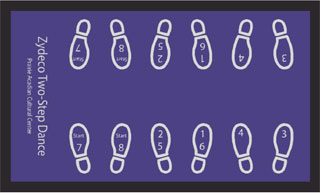 3' x 5' (34" x 58") Floor Impressions ZYDECO DANCE Rubber Logo Mat