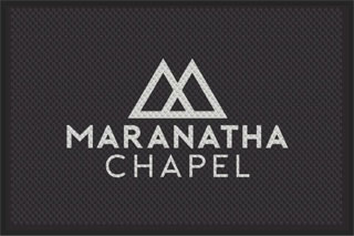 4' x 6' (45" x 69") Superscrape Impressions  MARANATHA CHAPEL Rubber Logo Mat