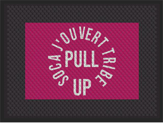 3' x 4' (34" x 45") Superscrape Impressions  SOCA J'OUVERT  Rubber Logo Mat