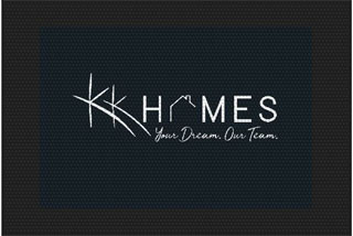 4' x 6' (45" x 69") Superscrape Impressions KK HOMES  Rubber Logo Mat
