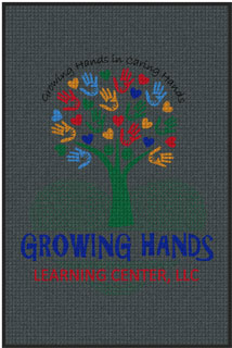 4' x 6' (45" x 69") Waterhog Impressions HD GROWING HANDS  Indoor/Outdoor Logo Mat