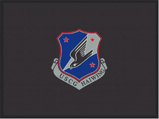 6' x 8' (70" x 95") Superscrape Impressions HAIWING  Rubber Logo Mat