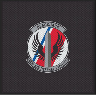 6' x 6' (67" x 67") Superscrape Impressions BLACKJACK Rubber Logo Mat