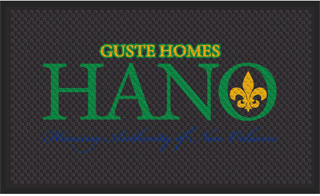 3' x 5' (34" x 59") Superscrape impressions HANO  Rubber Logo Mat
