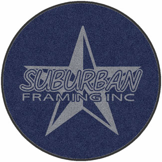 6' X 6' (70" X 70")  Digiprint HD Custom Shape SUBURBAN FRAMING  Indoor Logo Mat