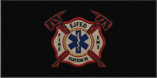 4' x 8' (45" x 95") Waterhog Impressions HD EASTERN JOINT FIRE  Indoor/ Outdoor Logo Mat