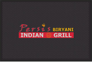 4' x 6' (45" x 69") Superscrape Impressions PERSIS  Rubber Logo Mat