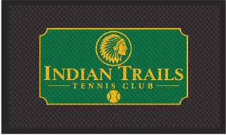3' x 5' (35" x 56") Superscrape Impressions INDIAN TRAILS  Rubber Logo Mat