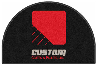 4' x 6' ( 45" x 70") Half Oval Digiprint HD Custom Shape CUSTOM CRATES & PALLETS  Indoor Logo Mat