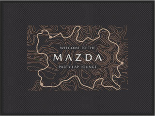 6' x 8' (70" x 95") Superscrape Impressions MAZDA NICA  Rubber Logo Mat